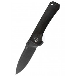 QSP Knife Hawk, 14C28N black stonewashed Blade, Ebony wood handle QS131-P2
